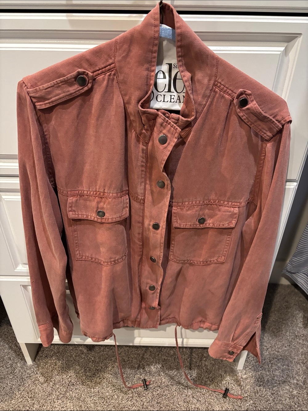 Rails Utility Button-Front Jacket in Dusty Rose